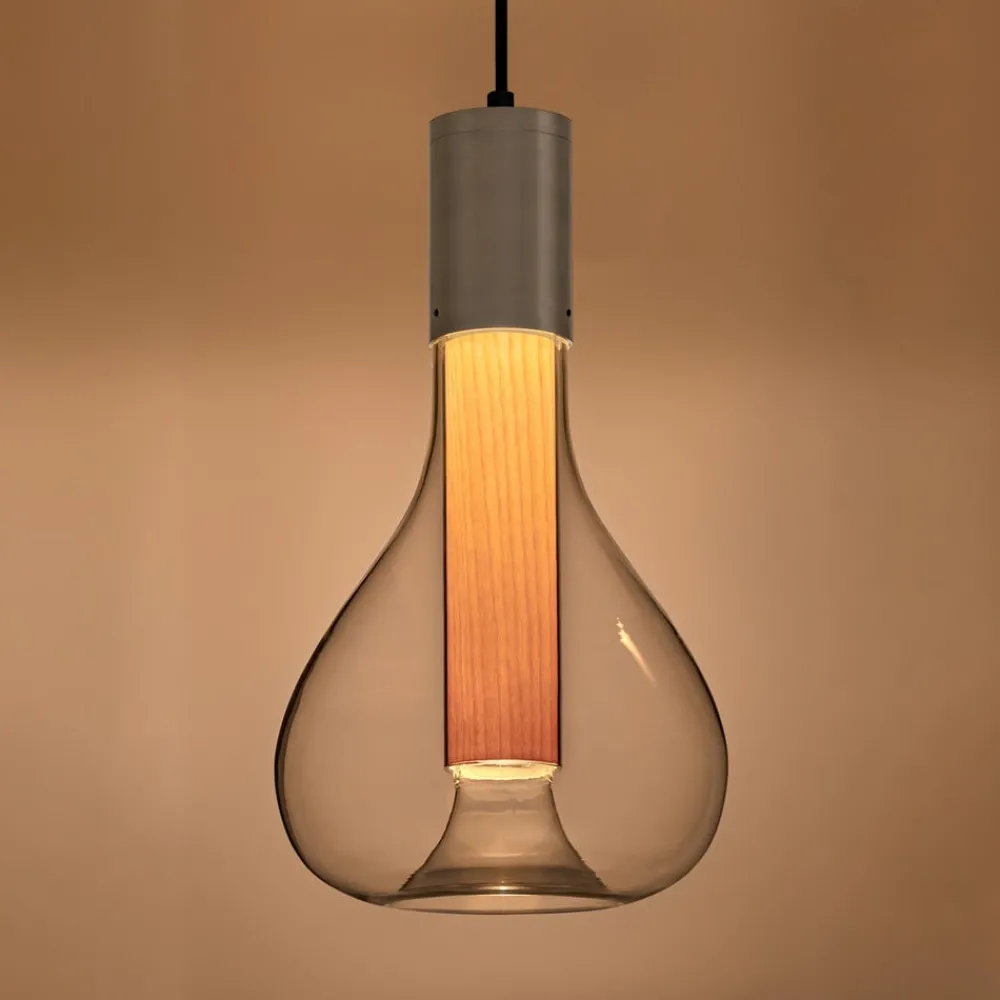 LZF LAMPS Bæredygtige Lamper > LZF Eris LED-pendellampe, glas, aluminium/bøg