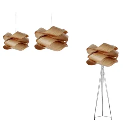 LZF LAMPS Pendellamper > LZF Link hængelampe, Ø 46 cm, kirsebærtræ natur