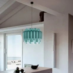 Bæredygtige Lamper ^ LZF LAMPS LZF Maruja pendellampe i træ, blå