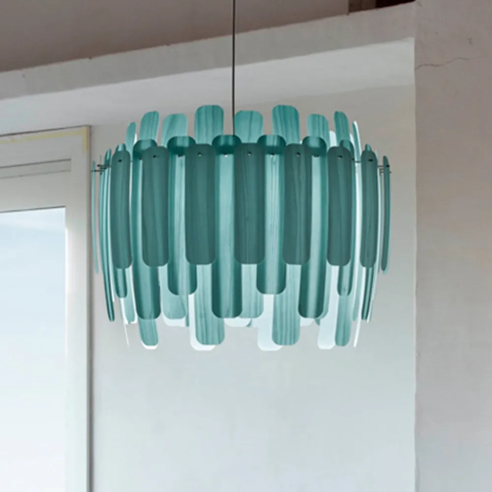 Bæredygtige Lamper ^ LZF LAMPS LZF Maruja pendellampe i træ, blå