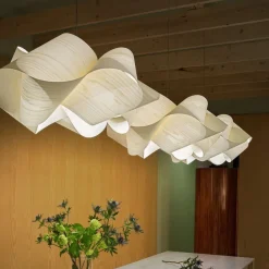 Pendellamper ^ LZF LAMPS LZF Swirl pendellampe sort kabel Ø 54cm elfenben