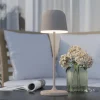 Dekorationsbelysning|Terrassebelysning ^ EGLO Mannera LED-bordlampe med batteri, sand