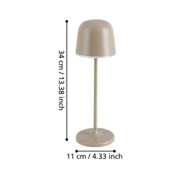 Dekorationsbelysning|Terrassebelysning ^ EGLO Mannera LED-bordlampe med batteri, sand