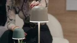 Dekorationsbelysning|Terrassebelysning ^ EGLO Mannera LED-bordlampe med batteri, sand