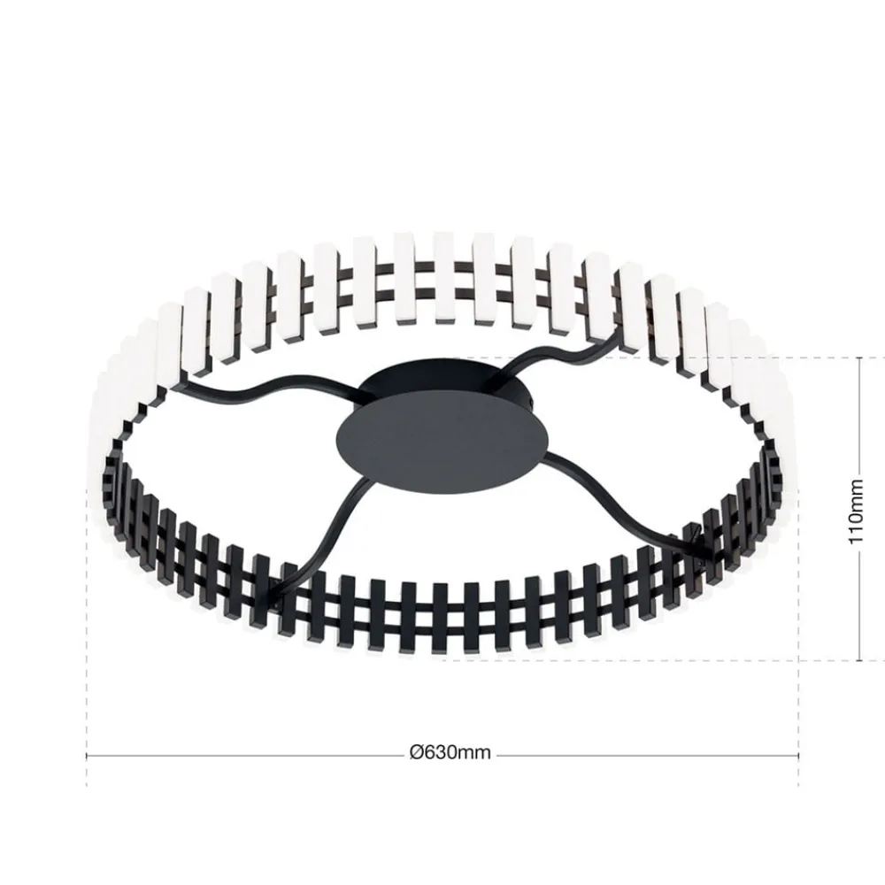 Loftlamper ^ ORION Mansion LED-loftslampe, sort og hvid Ø 63 cm
