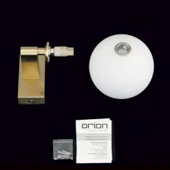 Væg- Og Spejllamper ^ ORION Mara væglampe, messingfarvet, glas, 17,5 cm høj, G9, IP44