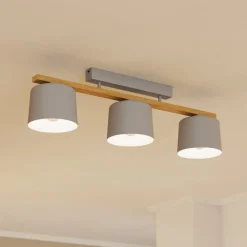 EGLO Loftlamper > Mariel 3-lys loftslampe lysegrå naturtræ