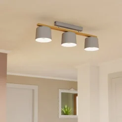 EGLO Loftlamper > Mariel 3-lys loftslampe lysegrå naturtræ