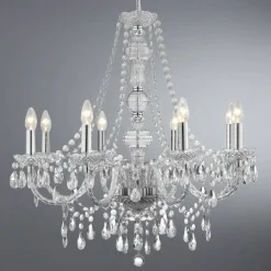 Searchlight Lysekroner|Pendellamper > Marie Therese lysekrone, krom, 8 lyskilder