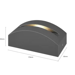 Sokkellamper ^ Lucande Marka LED-udendørslampe, mørkegrå aluminium
