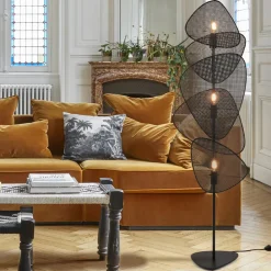 Gulvlamper|Gulvlamper ^ MARKET SET Gulvlampe Screen, sort, rattan, 179 cm høj