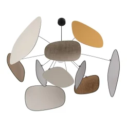 MARKET SET Pendellamper > Hængelampe Screen 70's, Ø 110 cm, hør, farvet