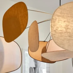 MARKET SET Pendellamper > Hængelampe Screen 70's, Ø 110 cm, hør, farvet