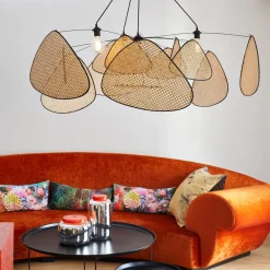 MARKET SET Pendellamper > hængelampe Screen XXL, 90 cm, natur, rattan