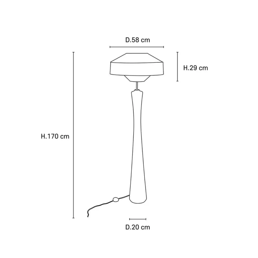 MARKET SET Gulvlamper|Gulvlamper > Mokuzaï gulvlampe, højde 170cm suna-grå