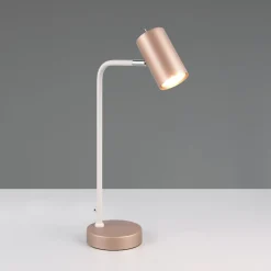 Arbejdsrum/Kontor ^ Trio Lighting Marley bordlampe, brun/lysegrå, højde 45 cm, metal
