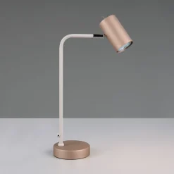 Arbejdsrum/Kontor ^ Trio Lighting Marley bordlampe, brun/lysegrå, højde 45 cm, metal