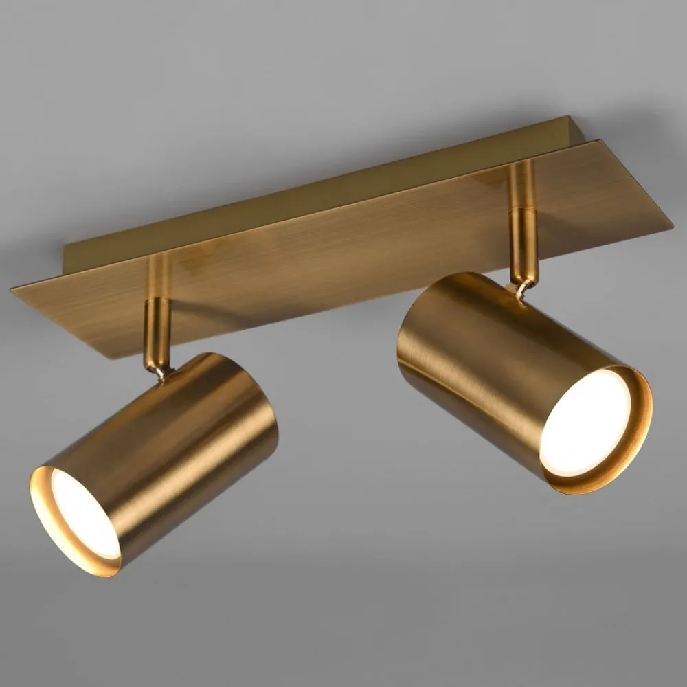 Trio Lighting Loftlamper|Spotlights > Marley loftspot, antik messing, 2 lyskilder