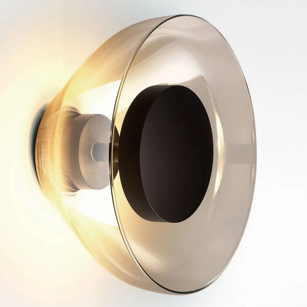 MARSET Væglamper > Aura LED-væglampe, Ø 18 cm, røggrå