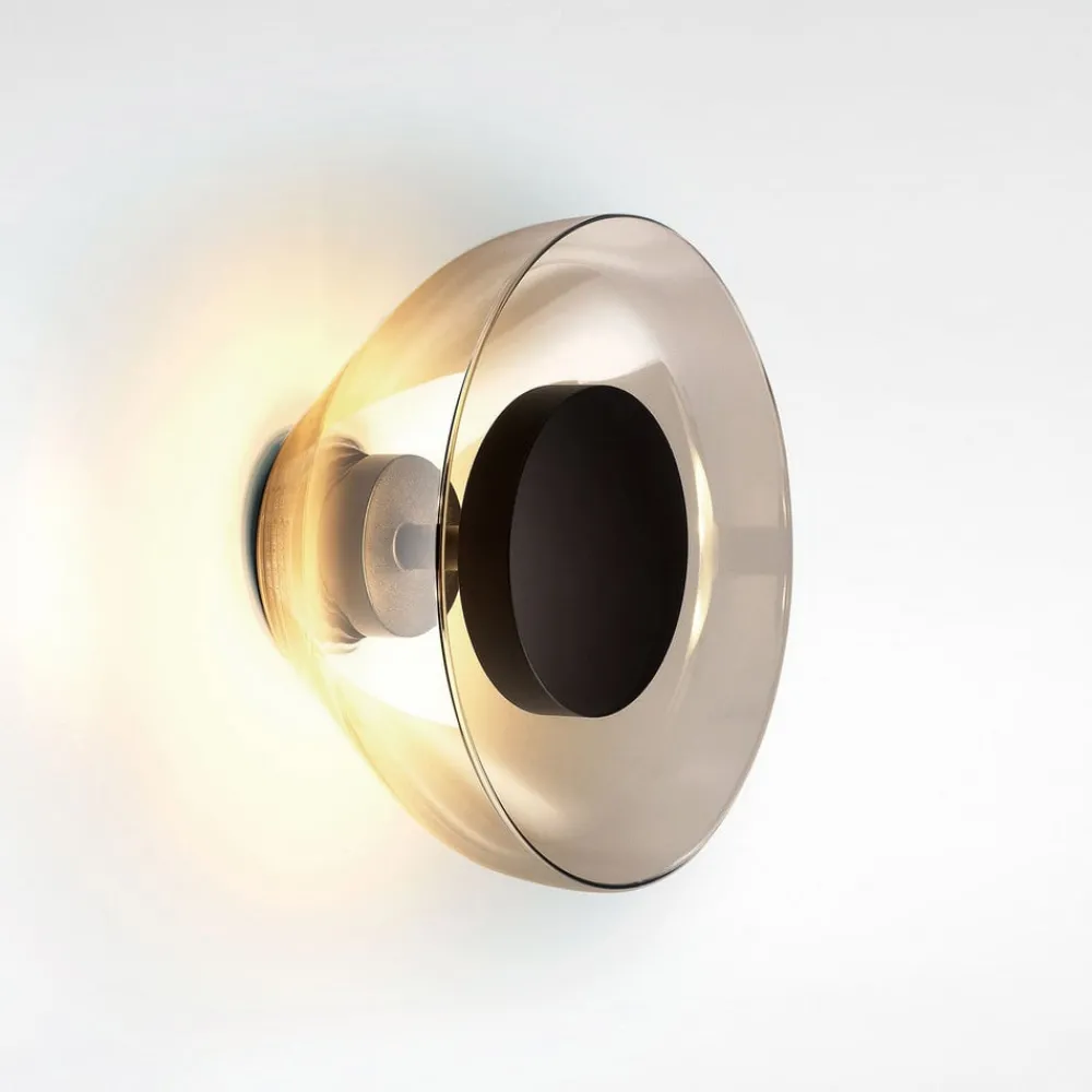 MARSET Væglamper > Aura LED-væglampe, Ø 18 cm, røggrå