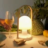 MARSET Bordlamper > FollowMe LED-bordlampe, hvid eg, højde 29 cm