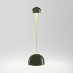 Terrassebelysning ^ MARSET LED-batteridrevet bordlampe Sips, grøn/guld, 31 cm, stål
