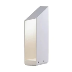 Sokkellamper ^ MARSET LED-sokkellampe Domus, højde 37 cm, hvid, aluminium