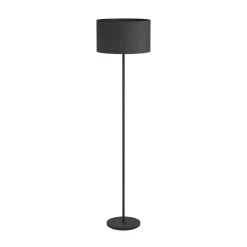 EGLO Gulvlamper|Gulvlamper > Maserlo gulvlampe, sort, højde 151 cm, stof/stål