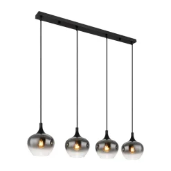 Globo Pendellamper > Maxy hængelampe, længde 100 cm, røggrå, glas, 4 lyskilder.