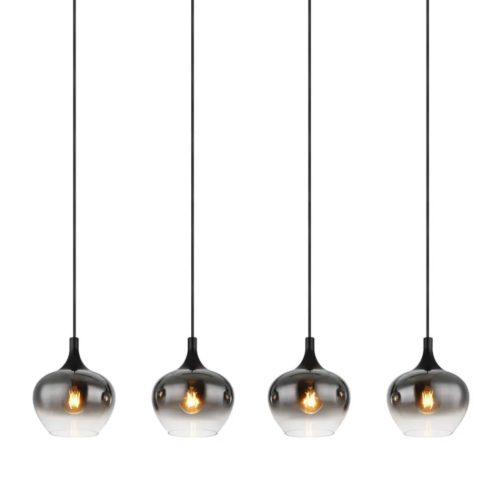 Globo Pendellamper > Maxy hængelampe, længde 100 cm, røggrå, glas, 4 lyskilder.