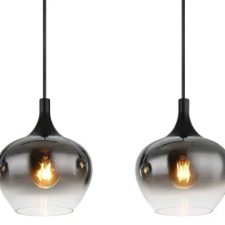 Globo Pendellamper > Maxy hængelampe, længde 100 cm, røggrå, glas, 4 lyskilder.