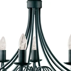 Searchlight Lysekroner > Maypole lysekrone, mat sort, 8 lyskilder