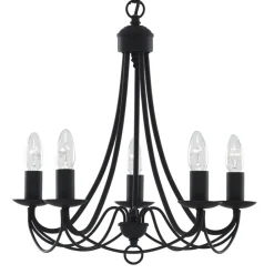 Searchlight Lysekroner > Maypole lysekrone, mat sort, 5 lyskilder