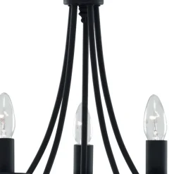 Searchlight Lysekroner > Maypole lysekrone, mat sort, 5 lyskilder