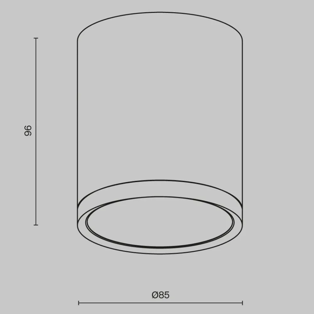 Loftlamper ^ Maytoni downlight Hoop, hvid, højde 10 cm, Ø 8,5 cm, aluminium GX53