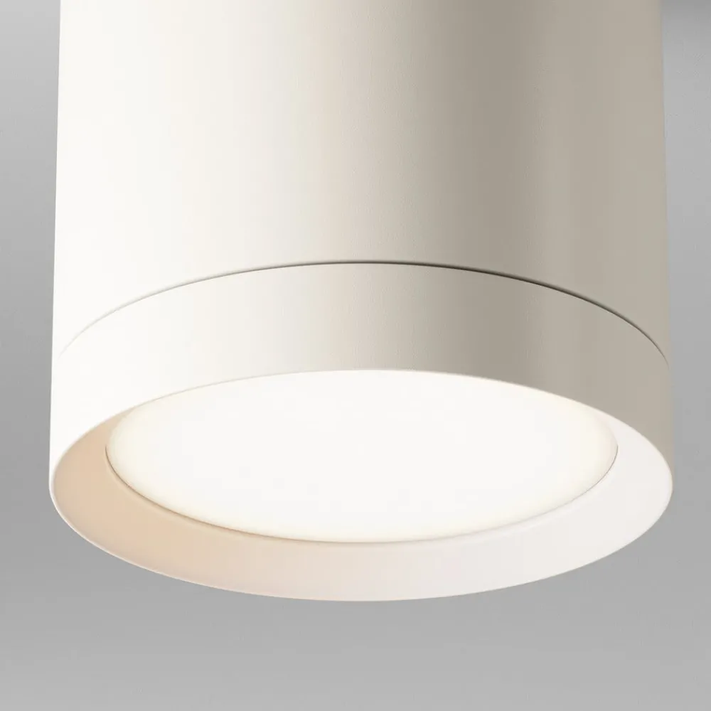 Loftlamper ^ Maytoni downlight Hoop, hvid, højde 10 cm, Ø 8,5 cm, aluminium GX53