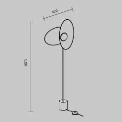 Maytoni Gulvlamper > Evolution LED-gulvlampe, sort/hvid, højde 158 cm