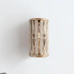 Væglamper ^ Maytoni Facet væglampe, højde 25 cm, guldfarvet, glas, E14