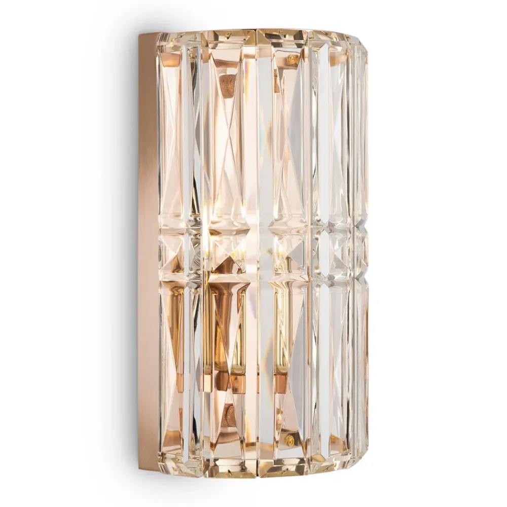 Væglamper ^ Maytoni Facet væglampe, højde 25 cm, guldfarvet, glas, E14