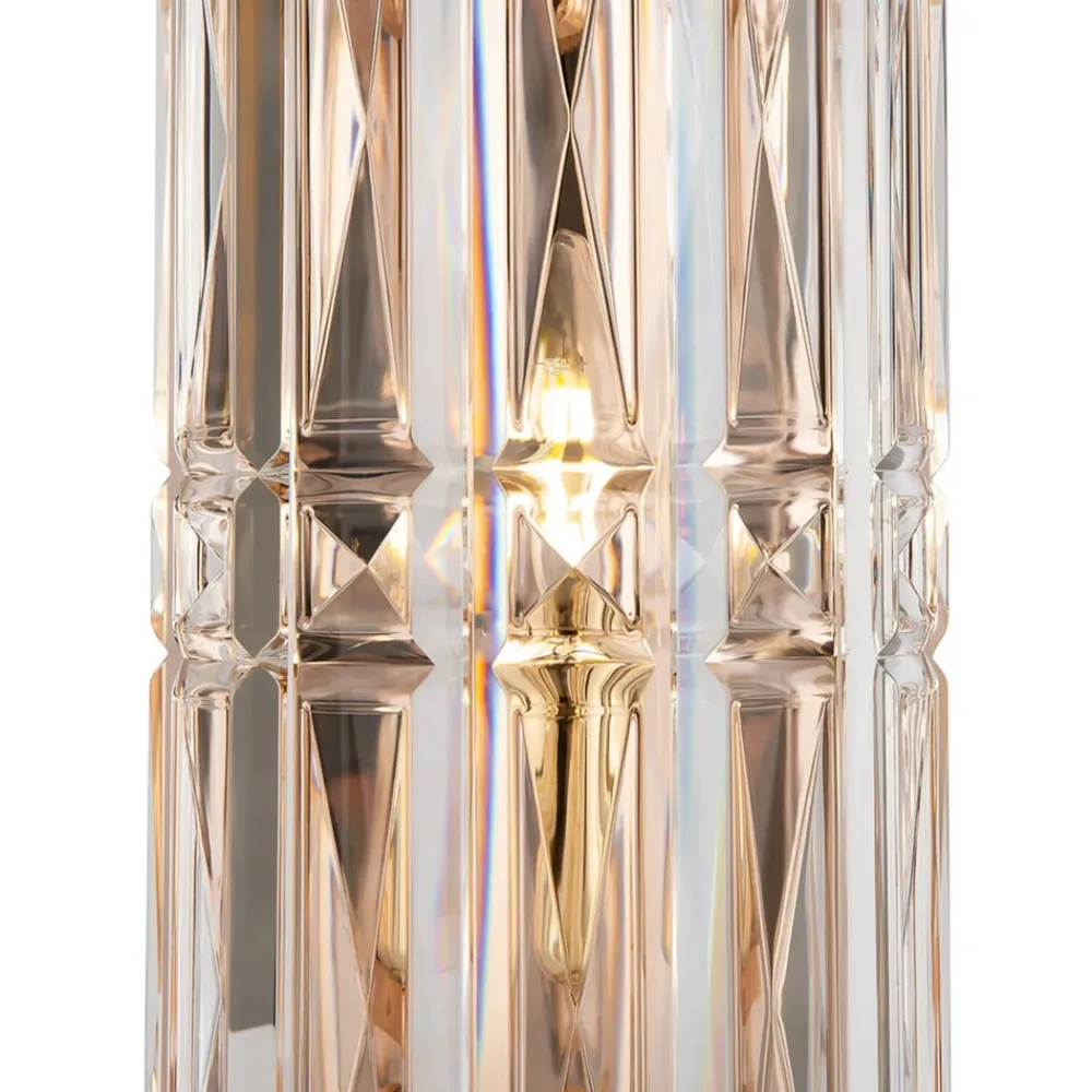 Væglamper ^ Maytoni Facet væglampe, højde 25 cm, guldfarvet, glas, E14