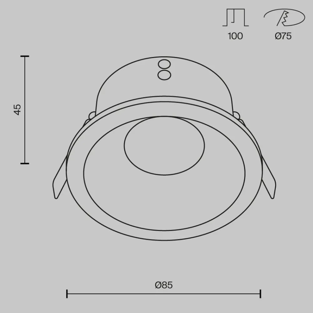 Maytoni Loftlamper|Loftlamper > forsænket loftlampe Zoom hvid Ø 8,5 cm aluminium IP65 GU10