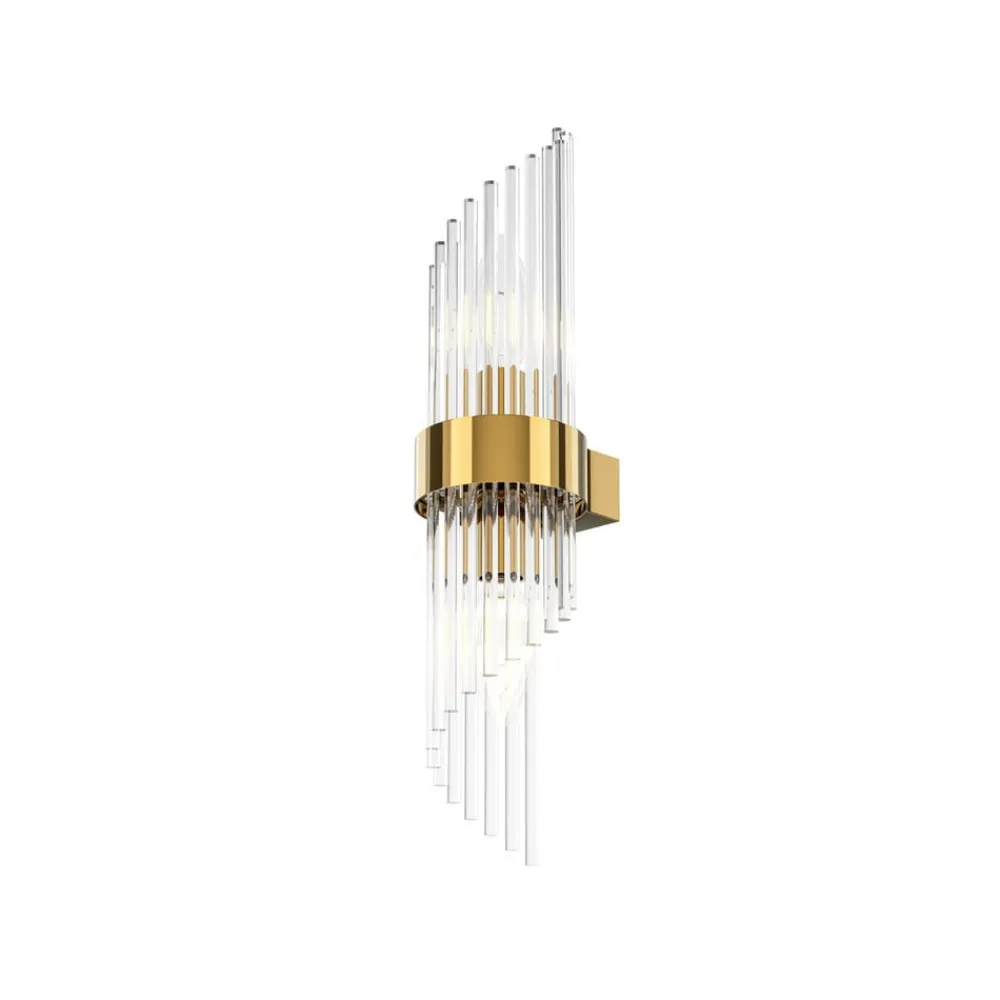 Væglamper|Væglamper ^ Maytoni Frame væglampe, 2 lyskilder, højde 46 cm, guld/klar