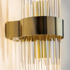 Væglamper|Væglamper ^ Maytoni Frame væglampe, 2 lyskilder, højde 46 cm, guld/klar