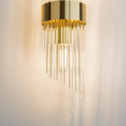 Væglamper|Væglamper ^ Maytoni Frame væglampe, 2 lyskilder, højde 46 cm, guld/klar