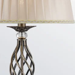 Gulvlamper|Gulvlamper ^ Maytoni Grace gulvlampe, 1 lyskilde, messing/beige