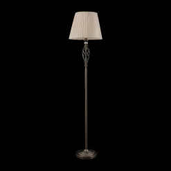 Gulvlamper|Gulvlamper ^ Maytoni Grace gulvlampe, 1 lyskilde, messing/beige