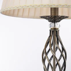 Gulvlamper|Gulvlamper ^ Maytoni Grace gulvlampe, 1 lyskilde, messing/beige