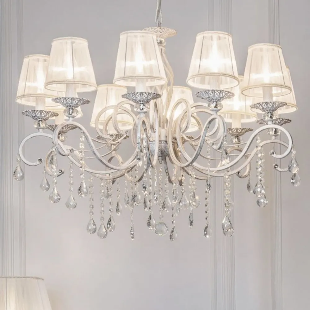 Maytoni Lysekroner > Grace lysekrone, hvid, 10 lyskilder, organza