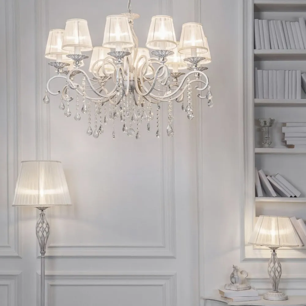 Maytoni Lysekroner > Grace lysekrone, hvid, 10 lyskilder, organza