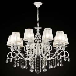 Maytoni Lysekroner > Grace lysekrone, hvid, 10 lyskilder, organza